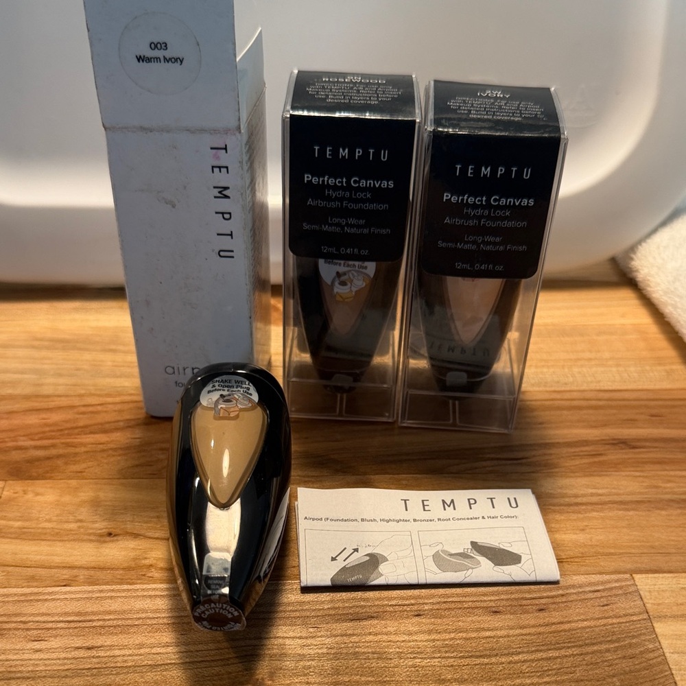 TEMPTU Perfect Canvas Airbrush Foundation in Warm Ivory, Ivory & Rosewood
